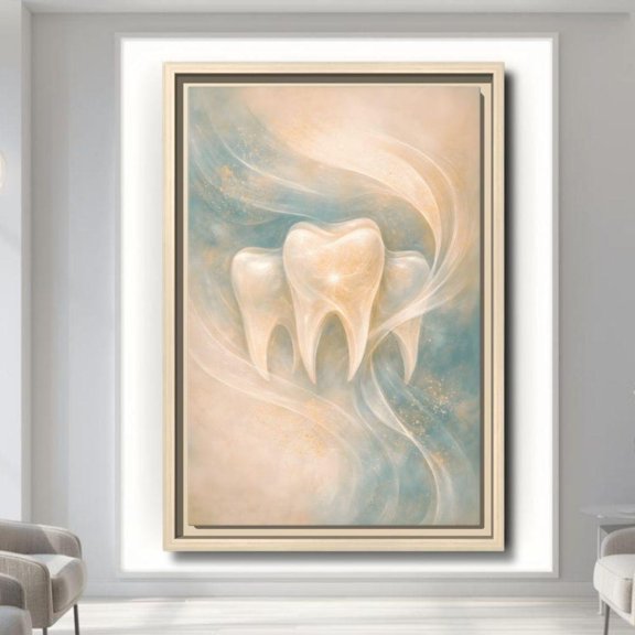 Modern Tooth Dental Wall Art Print, Unframed Paper Poster 24x36in
