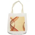 thumbnail image 1 of Modern Tote Bag, Abstract Curvy Swirled Stripes on Dotted Background Interlace Halftoned Art Design, Cloth Linen Reusable Bag for Shopping Books Beach and More, 16.5" X 14", Cream, by Ambesonne, 1 of 2