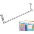 thumbnail image 1 of Modern Towel Bar with Hooks for Bathroom and Kitchen, Brushed Stainless Steel Towel Hanger Over Cabinet (9 inch), 1 of 9