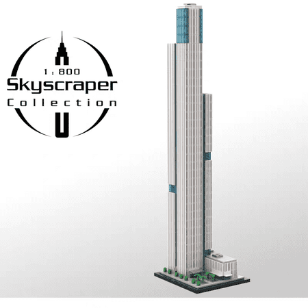 Modern Tower 1 at Nanjing Financial City Modular Building Blocks Kit, MOC-241968 1/800 Scale Skyscraper Assembly Bricks Toy Model Set, Gifts & Home Decoration Collection 1780PCS