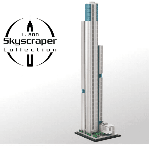 Modern Tower 1 at Nanjing Financial City Modular Building Blocks Kit, MOC-241968 1/800 Scale Skyscraper Assembly Bricks Toy Model Set, Gifts & Home Decoration Collection 1780PCS