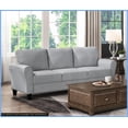 thumbnail image 1 of Modern Transitional 3-Seat Dark Gray Textured Polyester Sofa - Living Room Versatile Comfort & Rounded Arms, 1 of 8