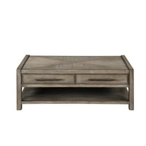 Modern Transitional Coffee Table - 50" X 30" White Oak No Assembly Shelf Beneath With One