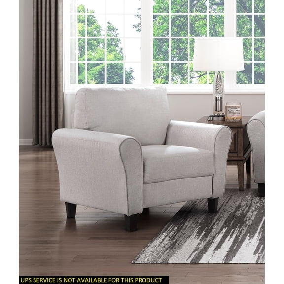 Modern Transitional Sand Hued Textured Fabric Upholstered 1pc Chair Attached Cushion Living Room Furniture