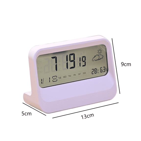 Modern Transparent LCD Digital Alarm Clock with Display Date Temperature