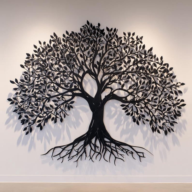 Modern Tree of Life Metal Wall Art, Nature Inspired Decorative Wall ...
