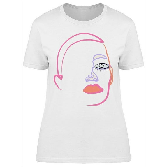 Modern Trendy Line Art T-Shirt Women -Image by Shutterstock, Female XX-Large