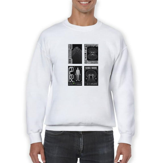 Modern Trendy Techno Prints Sweatshirt Men -Image by Shutterstock, Male 4X-Large