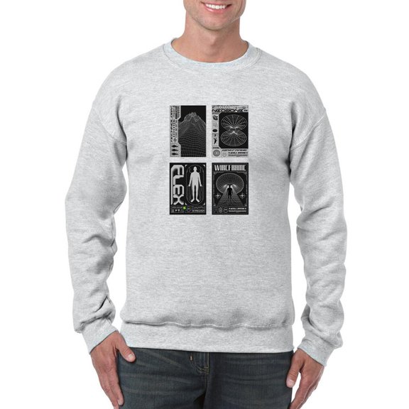 Modern Trendy Techno Prints Sweatshirt Men -Image by Shutterstock, Male x-Large