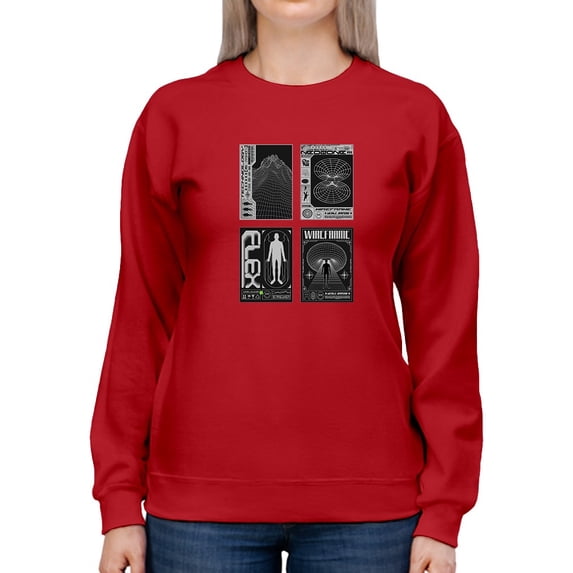 Modern Trendy Techno Prints Sweatshirt Women -Image by Shutterstock, Female Medium