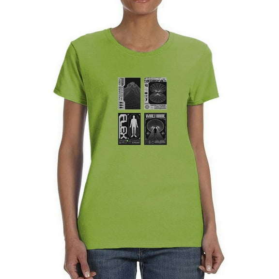 Modern Trendy Techno Prints T-Shirt Women -Image by Shutterstock, Female XX-Large