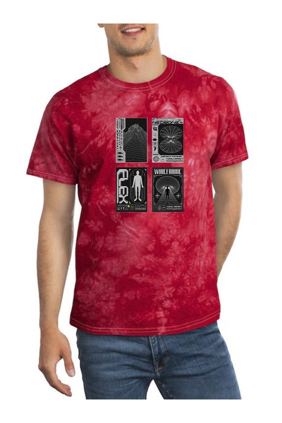 Modern Trendy Techno Prints Tie Dye Crystal Men -Image by Shutterstock, Male Small