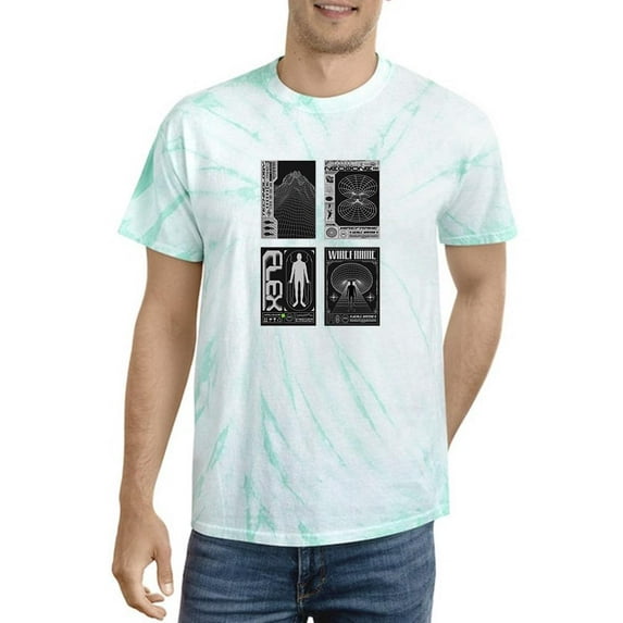 Modern Trendy Techno Prints Tie Dye Cyclone Men -Image by Shutterstock, Male XX-Large