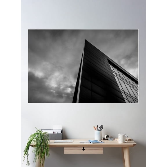 Modern Triangle Architecture Poster Wall Art, Modern Wall Decor For Living Room Bedroom, 12x18 UNFRAMED