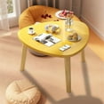 thumbnail image 1 of Modern Triangle Coffee Table - 15.75x15.75x11.81in Unique Funky Wood Coffee Tables for Living Room, Round Corner Table for Patio Office Balcony Natural(Yellow), 1 of 6