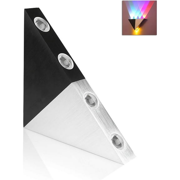 Modern Triangle LED Wall Sconce Light, 5W Up Down Wall Lamp, Aluminum Decorative Ceiling Light Fixture Indoor for Living Room Bathroom Bedroom Hallway, AC85-265V,3000k