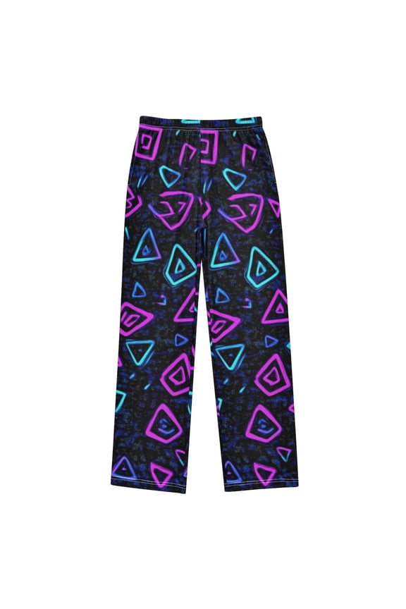 Modern Triangles Neon Pattern Pajama Pants Soft Lightweight Lounge Pants Bottoms Sleep Pants Warm Comfy