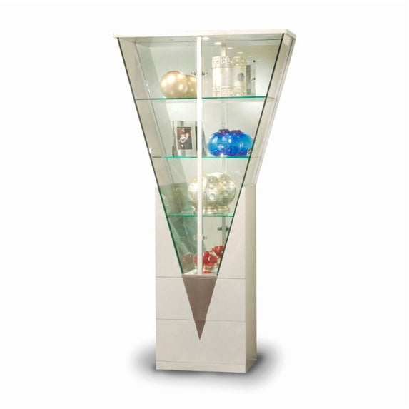 Triangular Curio w/Mirrored Interior(Pack of 1)