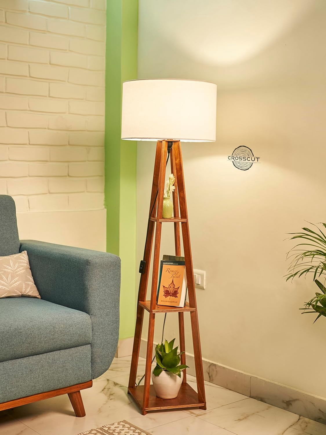 Tripod Floor Lamp With Shelf