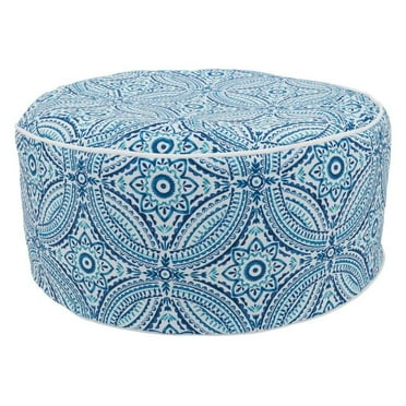 Modern Tropic Design Round Indoor & Outdoor Pouf