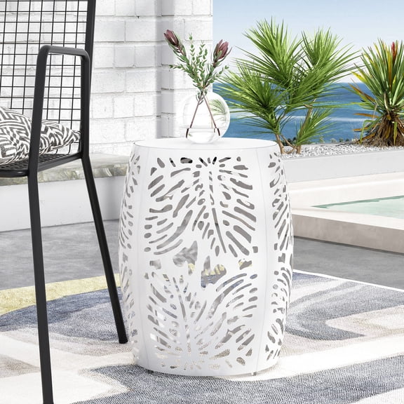 Modern Tropical - Patterned Side Table | Decorate Your Home or Hold Drinks | Give Your Space a Touch of Elegance