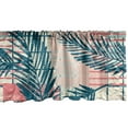 thumbnail image 1 of Modern Tropical Window Valance, Exotics Inspirations Leafy Pattern on Abstract Boho Backdrop, Curtain Valance for Kitchen Bedroom with Rod Pocket, 54" X 18", Dark Sky Blue Dark Coral, by Ambesonne, 1 of 2
