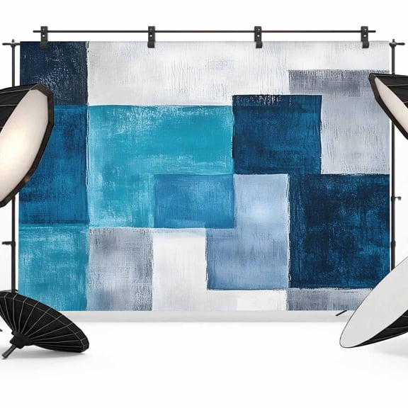 Modern Turquoise Backdrop for Photography, Gradient Blue Grey White Coast Neutral Photo Backdrop Portrait Background Party Banner Photo Backgrounds for Studio Booth Props, 7x5ft