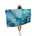 thumbnail image 1 of Modern Turquoise Beach Towels Oversized Super Absorbent, Abstract Teal Gold Marble Textured Lightweight Bath Towel Quick Dry Sets For Bathroom/Pool/Rv Camping/Beach Play/Gym Room/Picnic 35"x70", 1 of 8