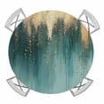 thumbnail image 1 of Modern Turquoise Gold Round Tablecloth for 55-60 Inch Tables,Fitted Table Cover with Elastic Edge,Abstract Teal Minimalist Art Waterproof Outdoor Table Cloth Protector for Patio Garden Dinner Picnic, 1 of 9