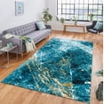 thumbnail image 1 of Modern Turquoise Marble Machine Washable Rug Luxury Blue Colorful Area Rugs with Non Slip Rugs for Living Room Bedroom Carpet Stain Resistant, Home Decor Office Rug 5x8ft, 1 of 6