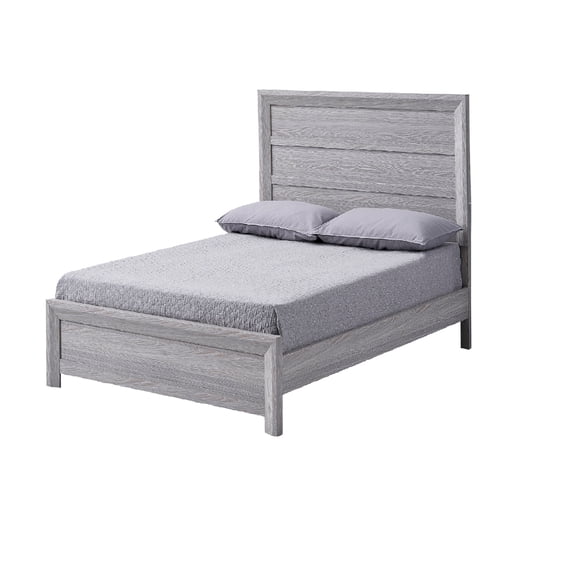 Modern Twin Bed Frame with Upholstered Headboard, Low Profile Platform Bed with Storage, Gray Small Space Bedroom Furniture