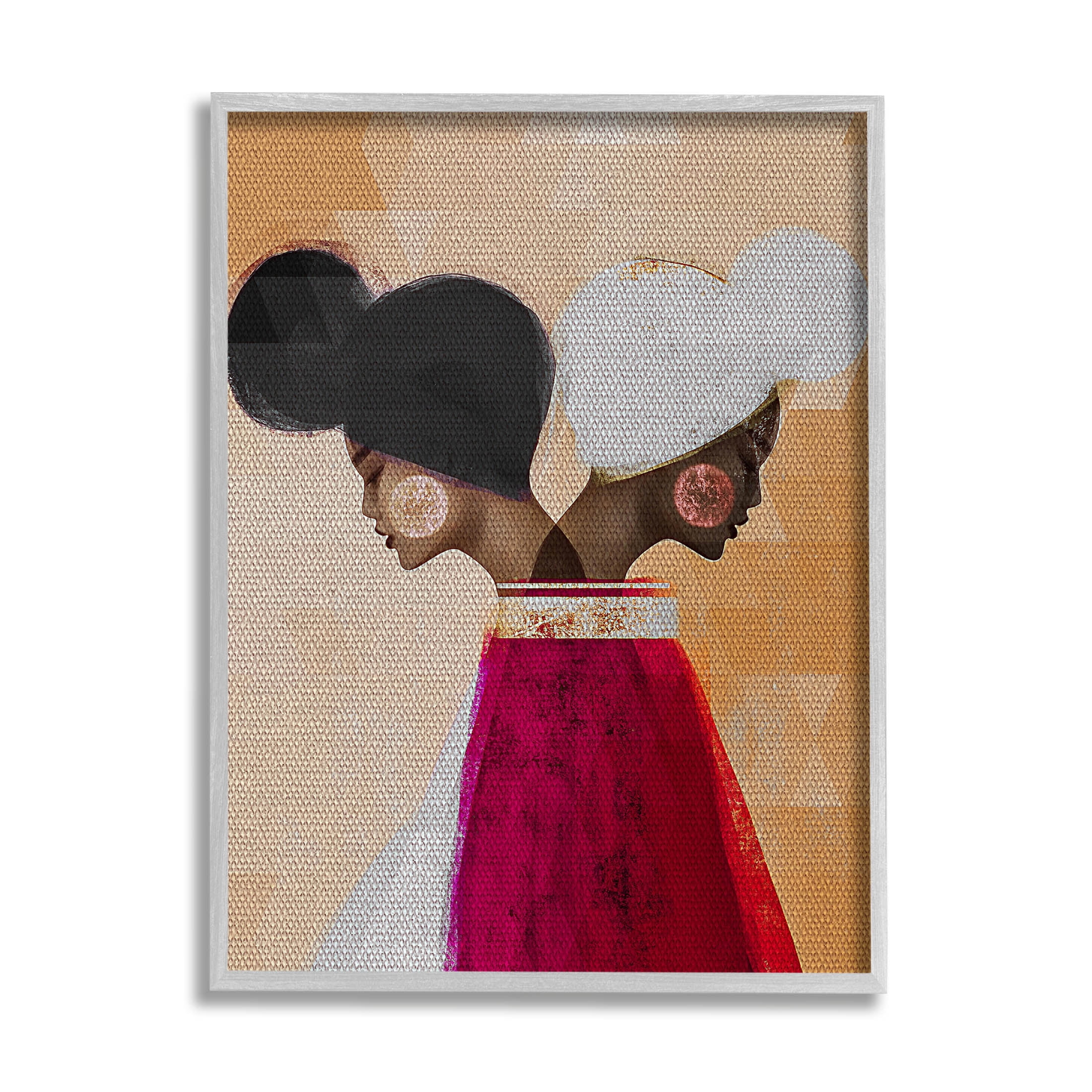 Modern Twin Girl Collage Abstract Graphic Art Gray Framed Art Print Wall Art
