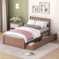 thumbnail image 1 of Modern Twin Size Platform Bed Frame with 2 Drawers, Headboard and Footboard, Wood Slats Support Bed Frame, No Box Spring Needed, 1 of 8
