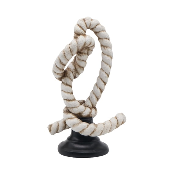 Modern Twisted Knot Sculpture, Gold White Gray Resin Tabletop Decor, Abstract Art Ornament for Living Room TV Cabinet Foyer Desk