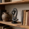 thumbnail image 1 of Modern Twisted Resin Knot Ornament Decor Statue Gold White Gray 5.3 x 3.5 x 8.9 in • Foyer Tabletop Art Sculpture for Living Room TV Cabinet, 1 of 6