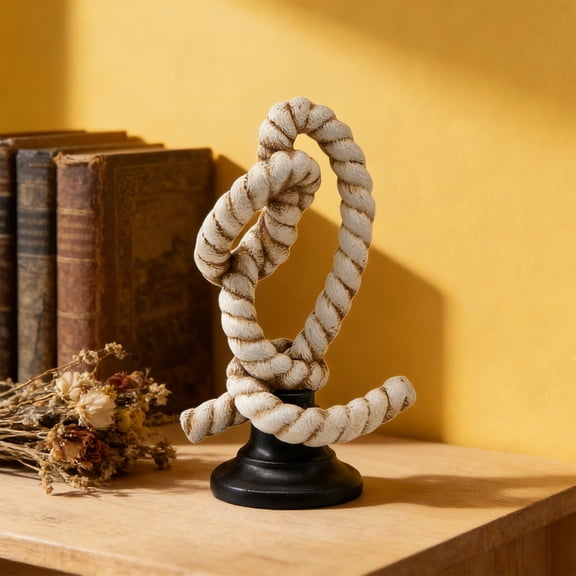 Modern Twisted Resin Sculpture Decorative Ornament For Foyer Tabletop TV Cabinet, Art Knot Accent In Gold White Or Gray, Durable Water Resistant Finish, Stylish Living Room Or Office Display Gift