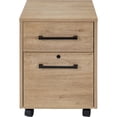 thumbnail image 1 of Modern Two Drawer Wood Laminate File Cabinet Fully Assembled Light Brown, 1 of 7