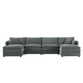 thumbnail image 1 of Modern U Shape Modular Sectional Sofa Couch With Movable Ottomans and Pillows for Living Room Apartment Office, 1 of 13