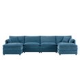 thumbnail image 1 of Modern U Shape Modular Sectional Sofa Couch With Movable Ottomans and Pillows for Living Room Apartment Office, 1 of 12