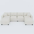 thumbnail image 1 of Modern U Shaped Sectional Sofa, 6 Seaters Chenille Upholstered Modular Couch With Movable Ottomans For Living Room Office, 1 of 12
