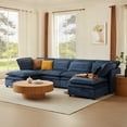 thumbnail image 1 of Modern Polyester U-Shaped Sofa with Double-Layer Cushions, 6-Seater, Storage Function, Convertible to Bed, Living Room Furniture, 1 of 23