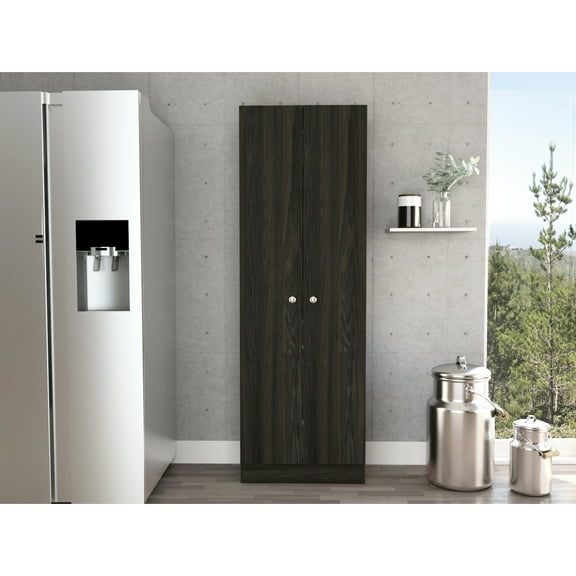 Modern Unit - /black With Five 12.9" High Shelf Units Particle Board Cabinet Hidden Metal Hinges And Silver