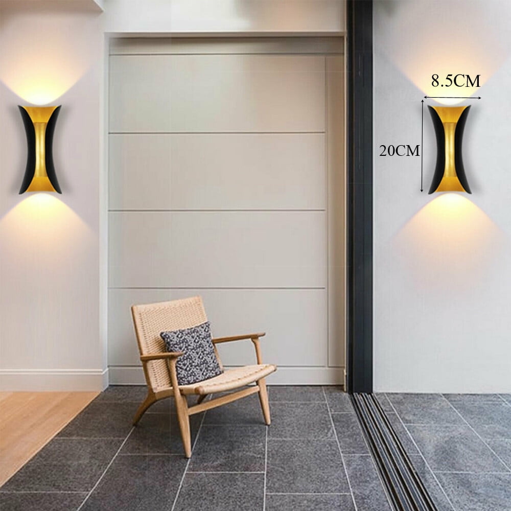 Modern Up Down Wall Light Indoor Outdoor Sconce Black Porch Aluminium Fixture