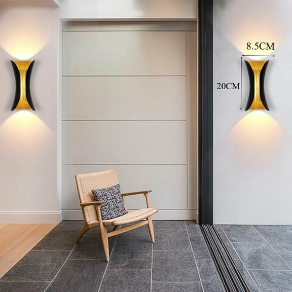 Modern Up Down Wall Light Indoor Outdoor Sconce Black Porch Aluminium Fixture