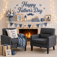 thumbnail image 1 of Modern Upholstered Accent Chair Set of 2, Mid Century Cozy Fabric Armchair with Button Tufted Back and Wood Legs, Comfy Reading Chair for Bedroom, Living Room, Office, or Cafe (Dark Grey), 1 of 12