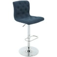 thumbnail image 1 of Modern Upholstered Bar Stool with Back, Armless 360° Swivel Adjustable Height Linen Padded Bar Chair for Kitchen Island, Dining Room, or Café (Dark Blue), 1 of 9
