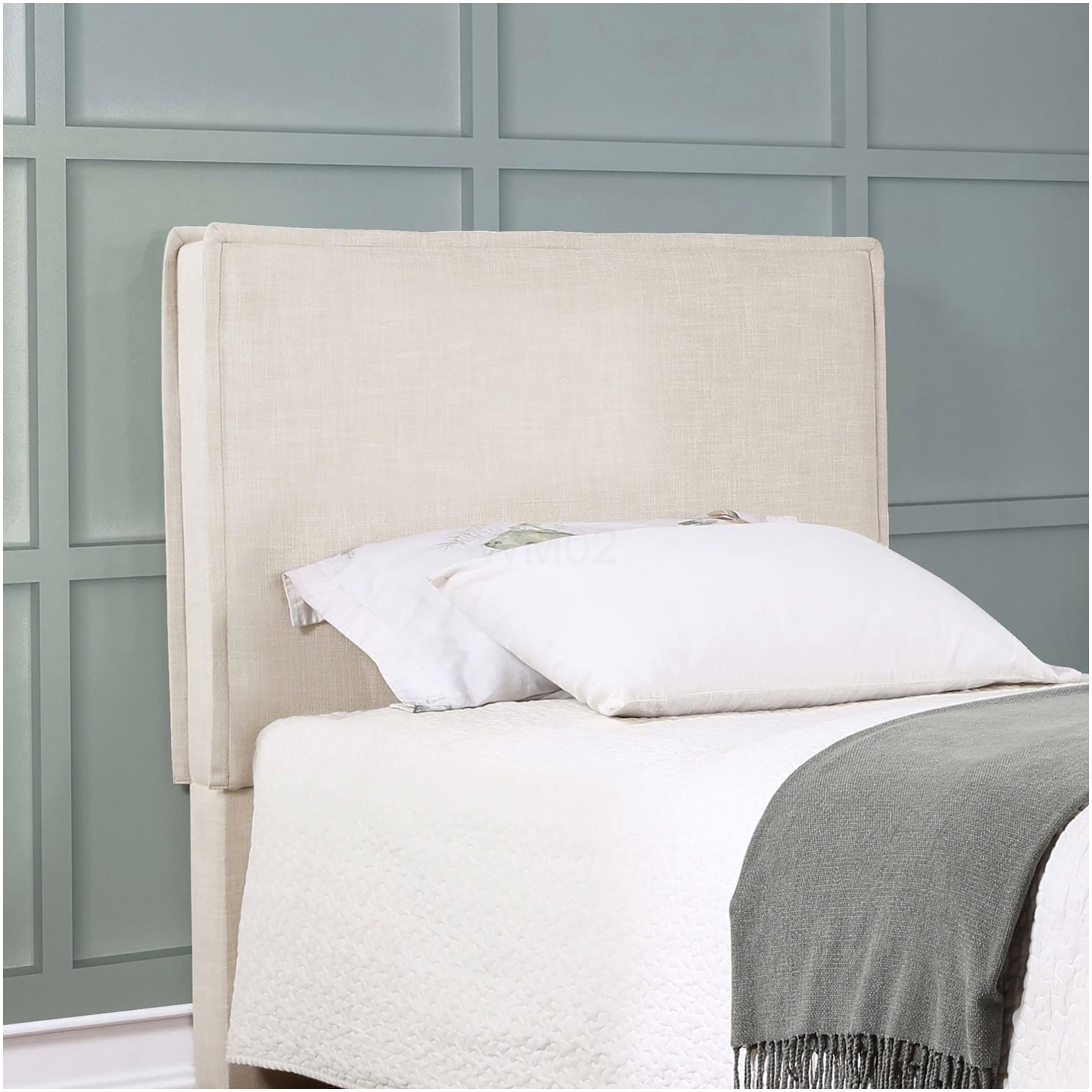Modern Upholstered Bed Frame with Headboard, Sand Color Fabric, Minimalist Design for Queen King Full Twin Size