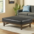 thumbnail image 1 of GDF Studio Modern Upholstered Cocktail Ottoman Bench with PU Cushion Top, Brown, 1 of 9