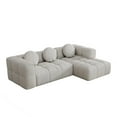 thumbnail image 1 of Modern Upholstered Combination Sofa Set, Fully Compressed Modular 103" L-Shaped Combination Living Room Sofa Set with 3 Pillows, Free Combination Sofa for Living Room (Right Side Recliner) (White), 1 of 11