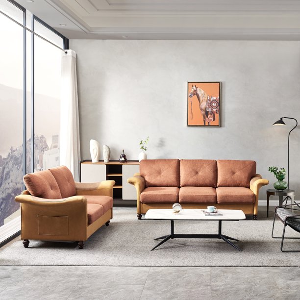Modern Upholstered Couch with Storage Design and Removable Side